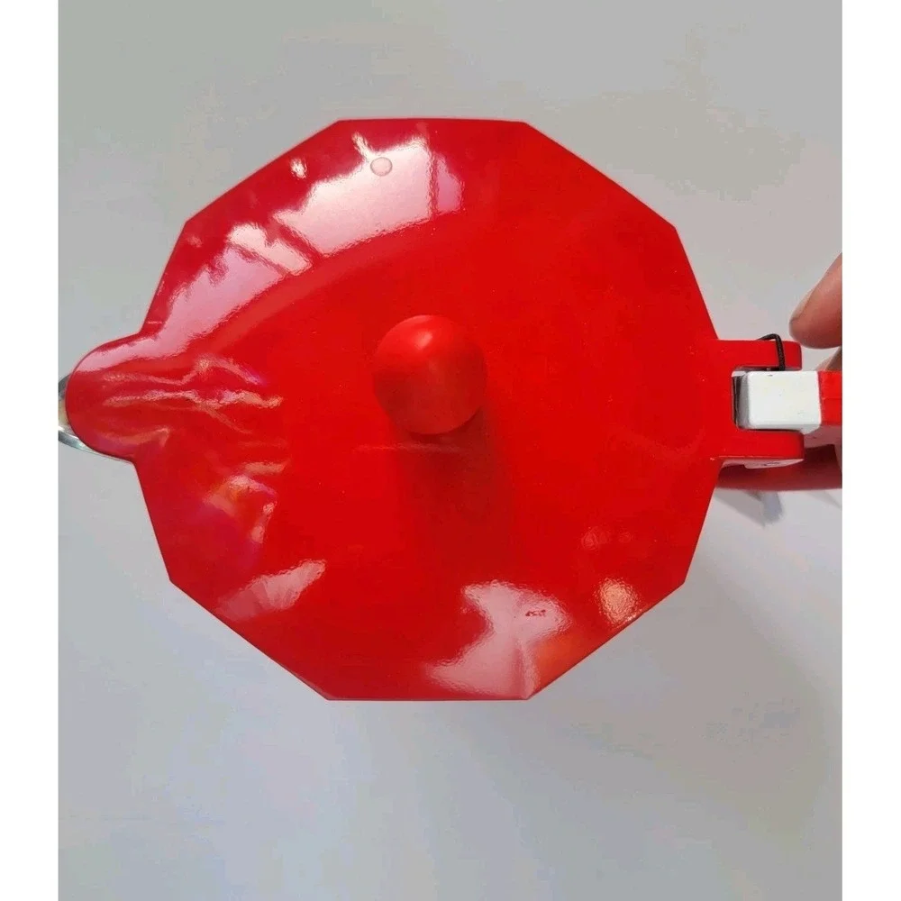 NEW Red‎ BRANDANI ITALIAN COFFEE MAKER 6 CUP MOKA POT Geometric Espresso